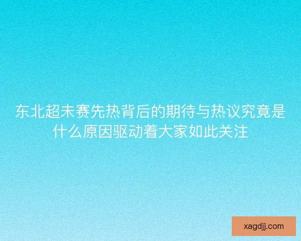 东北超未赛先热背后的期待与热议究竟是什么原因驱动着大家如此关注